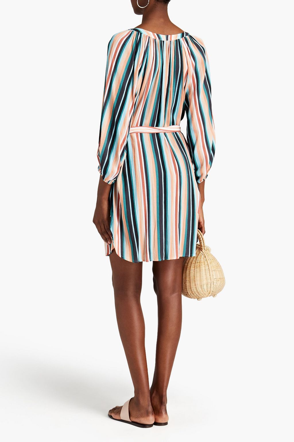 JETS AUSTRALIA BY JESSIKA ALLEN Affinity belted striped cotton-blend gauze mini dress