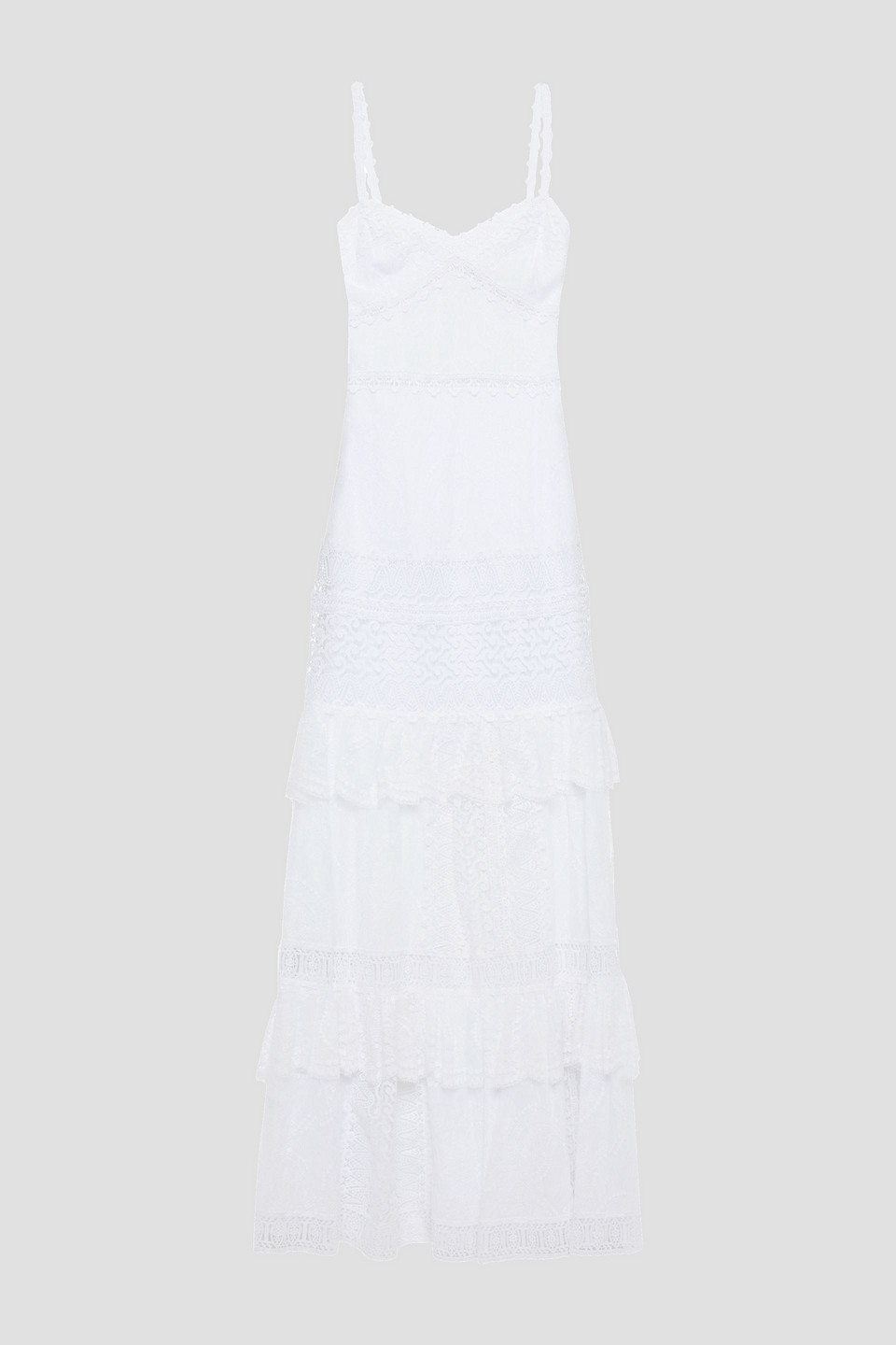 Charo Ruiz Ibiza Woman Hilde Crocheted Lace-trimmed Cotton-blend Voile Maxi Dress White Size S
