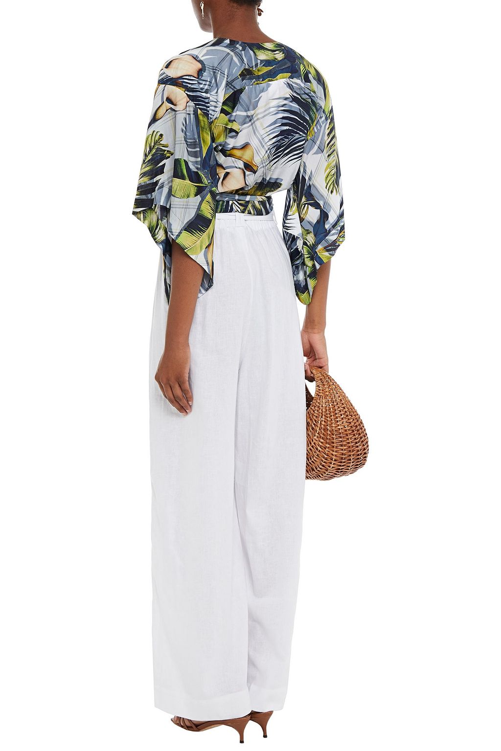JETS AUSTRALIA BY JESSIKA ALLEN Belted pleated linen-blend wide-leg pants
