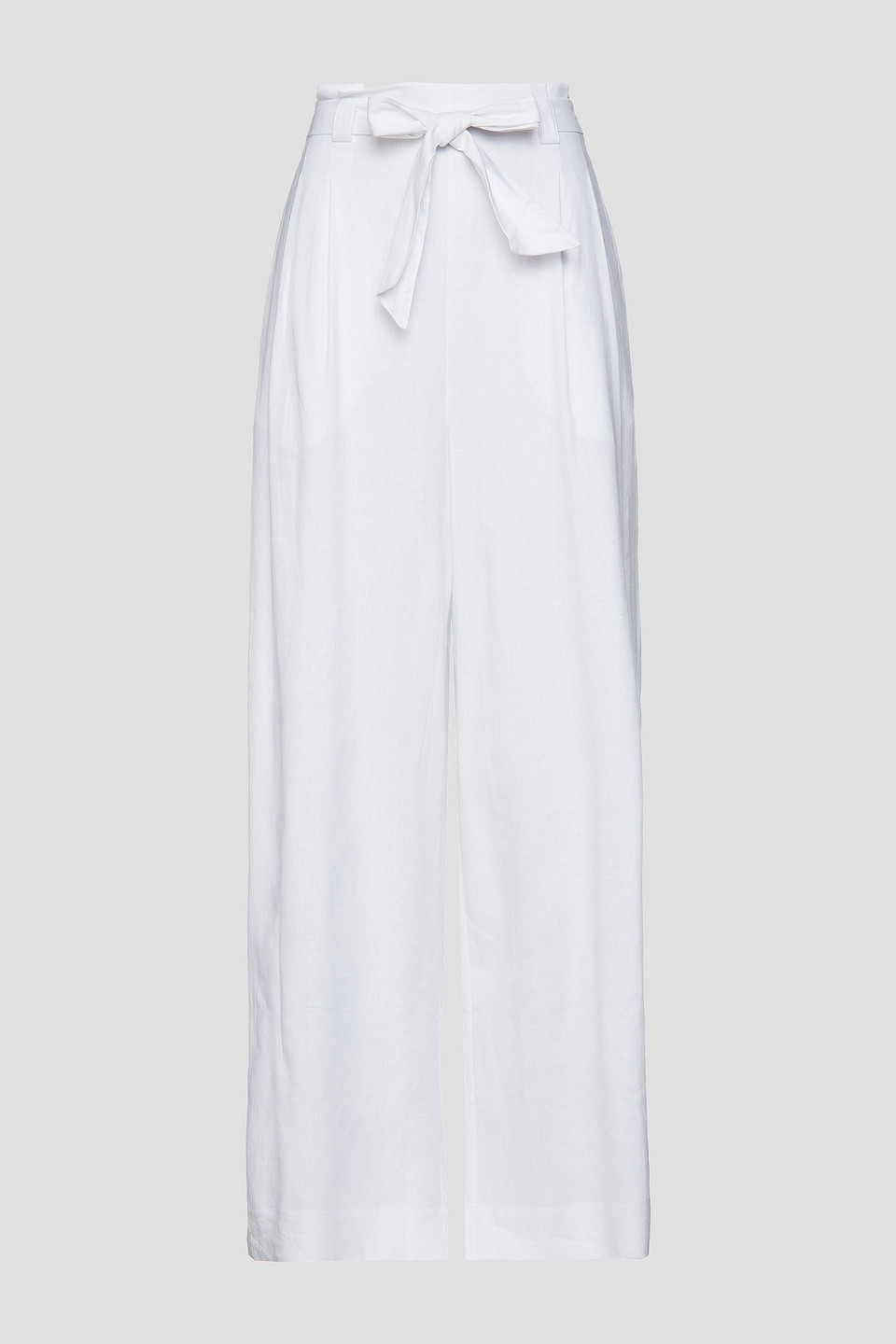 Jets Australia By Jessika Allen Woman Belted Cotton-blend Gauze Wide-leg Pants White Size L