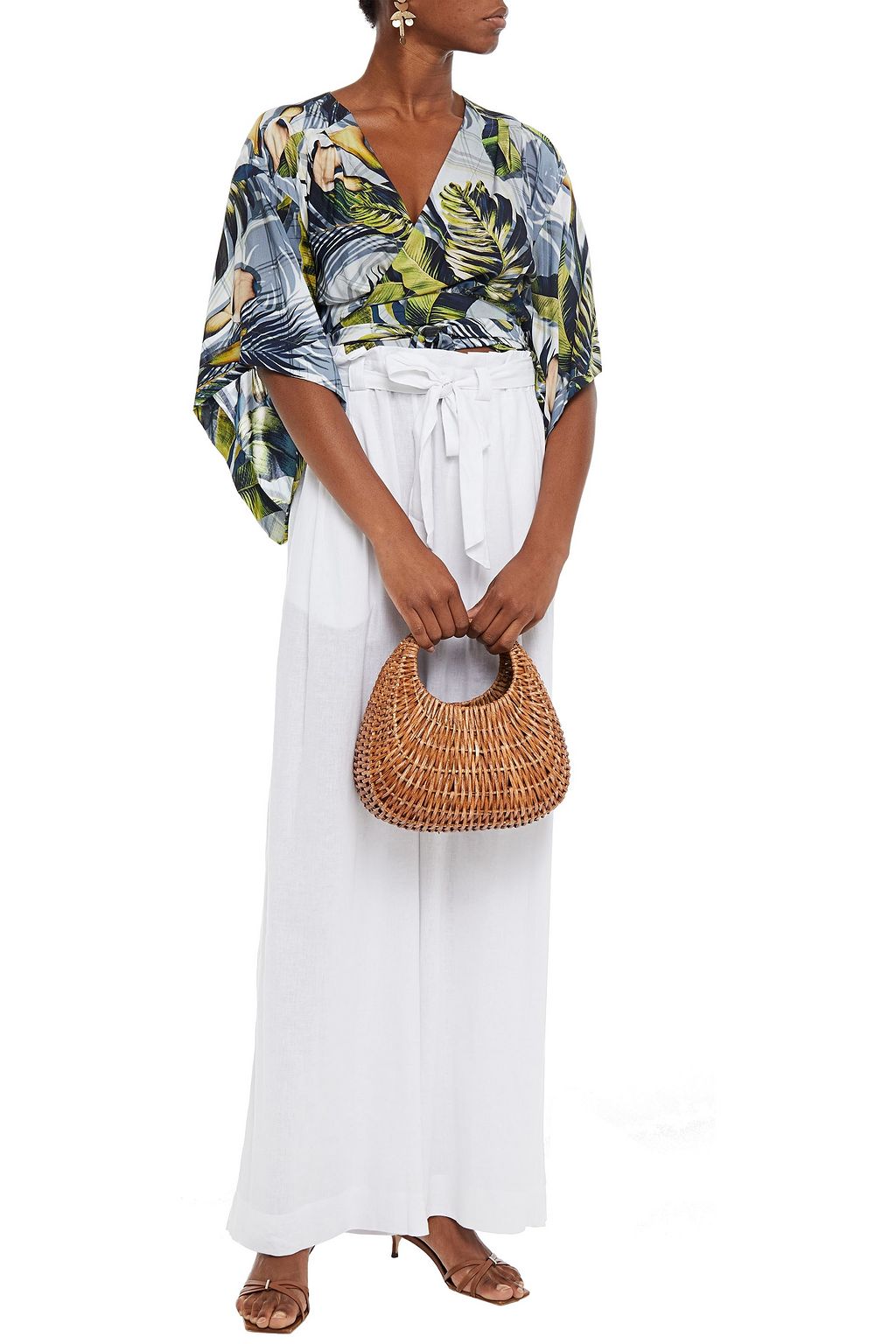 JETS AUSTRALIA BY JESSIKA ALLEN Belted pleated linen-blend wide-leg pants