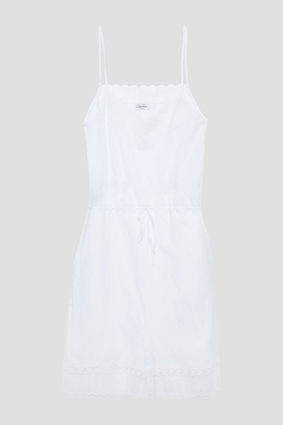 Charo Ruiz Ibiza Woman Crocheted Lace-trimmed Cotton-blend Voile Playsuit White Size S
