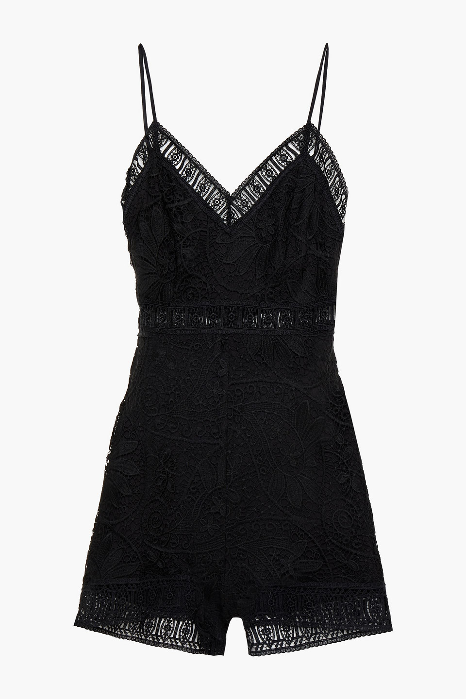 Charo Ruiz Ibiza Woman Crocheted Lace Playsuit Black Size L