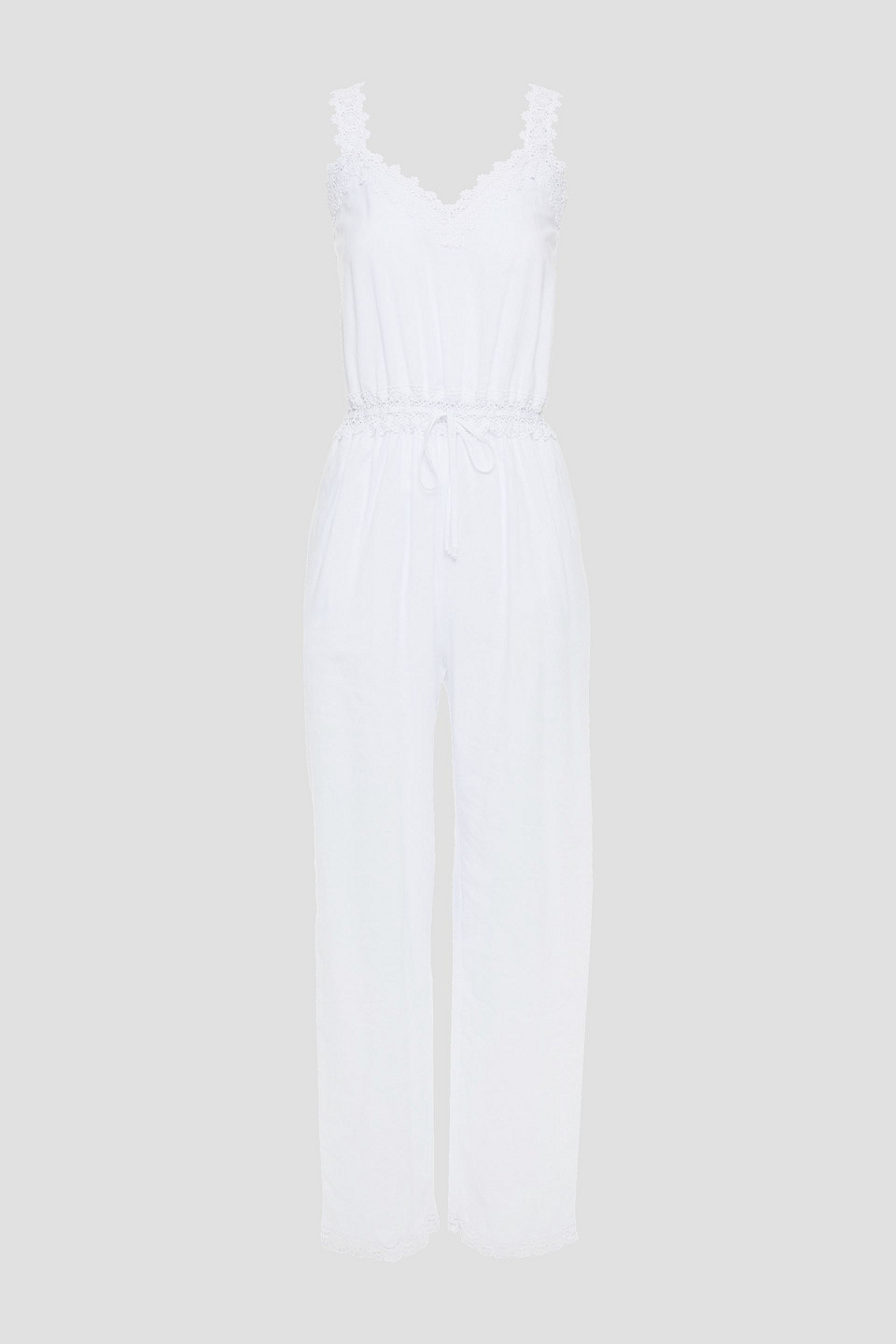 Charo Ruiz Ibiza Woman Crocheted Lace-trimmed Cotton-blend Voile Jumpsuit White Size M