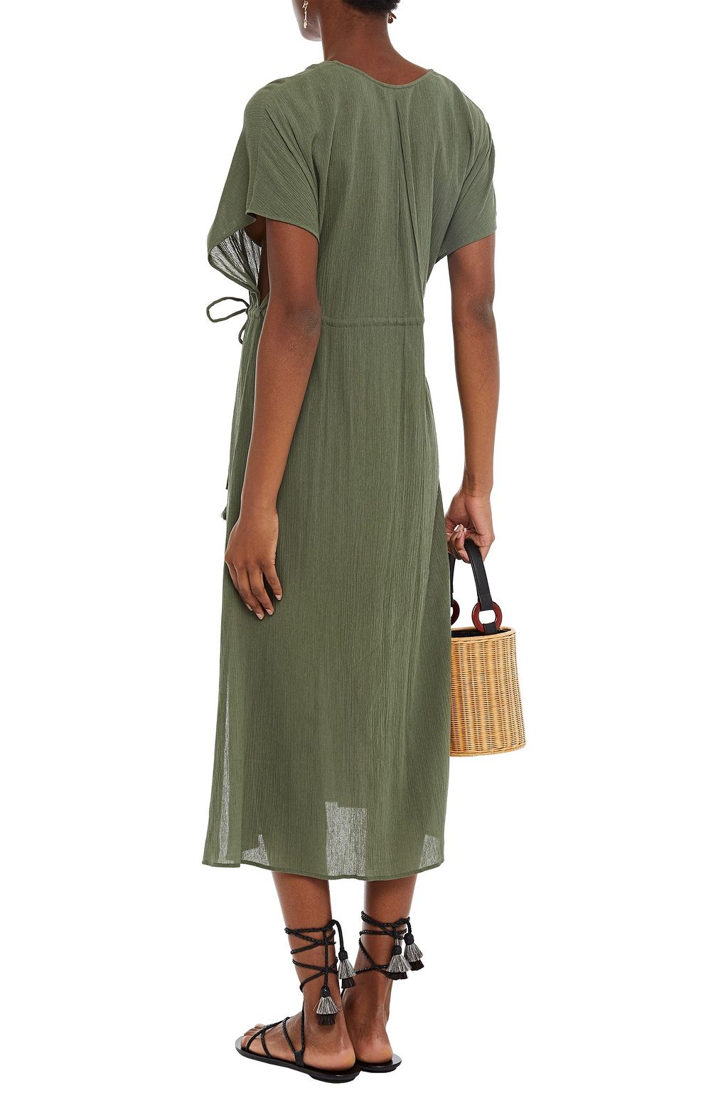 JETS AUSTRALIA BY JESSIKA ALLEN Tassel-trimmed cotton-blend gauze midi dress