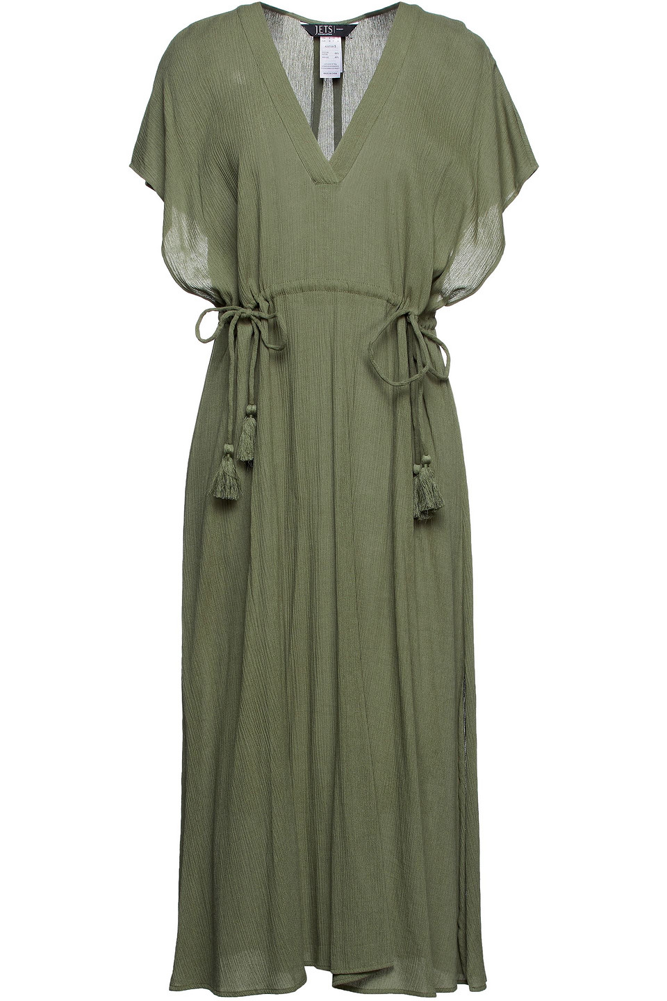 Jets Australia By Jessika Allen Woman Tassel-trimmed Cotton-blend Gauze Midi Dress Leaf Green Size XS