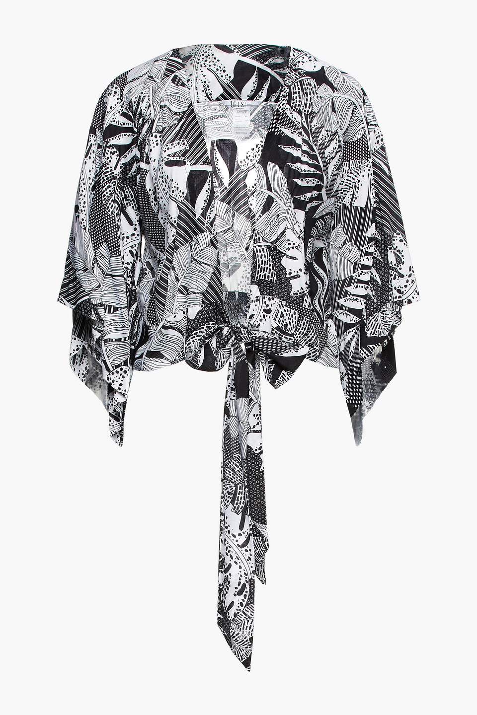 Jets Australia By Jessika Allen Woman Printed Woven Wrap Top Black Size M