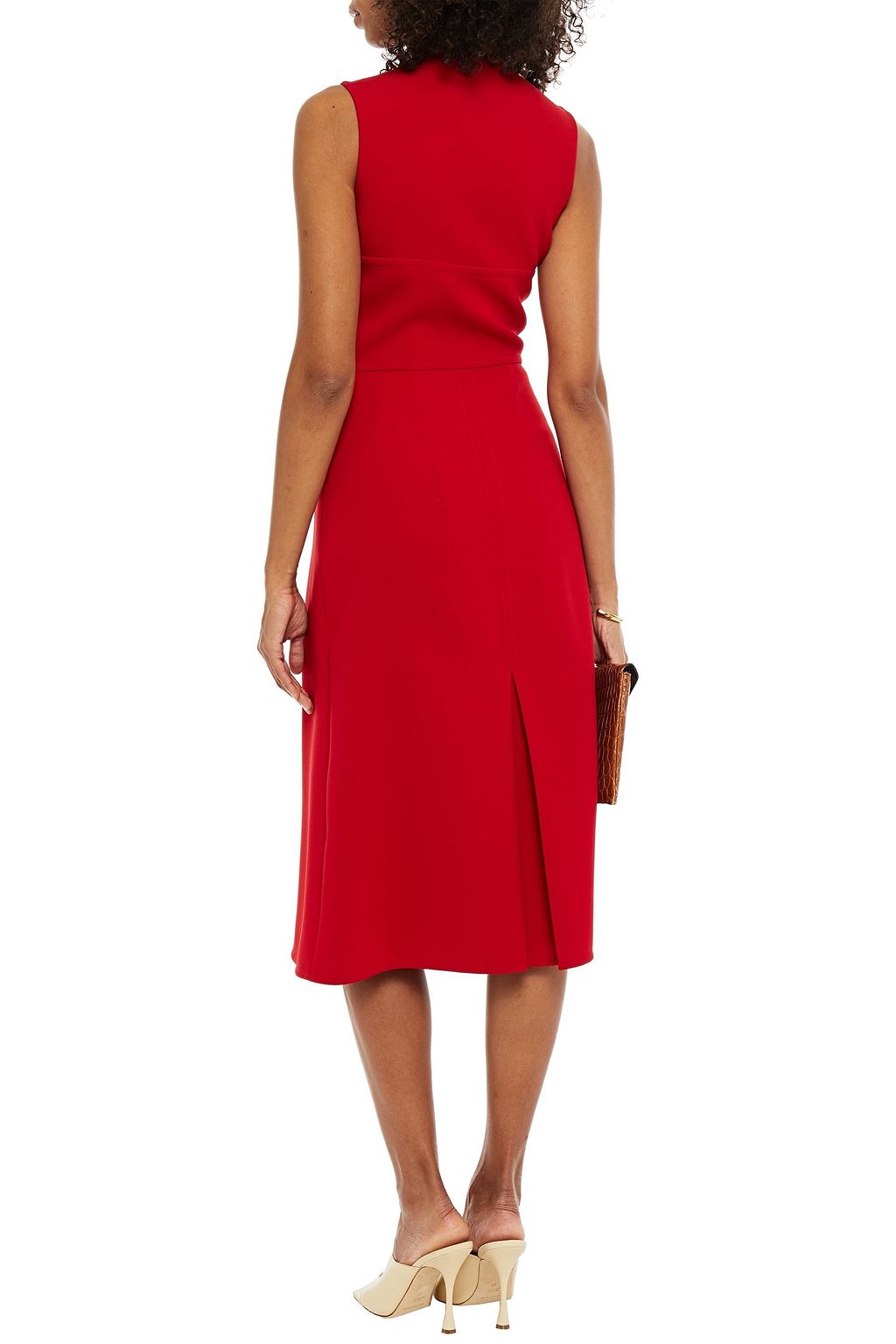 VICTORIA BECKHAM プリーツ入り クレープ ミディワンピース