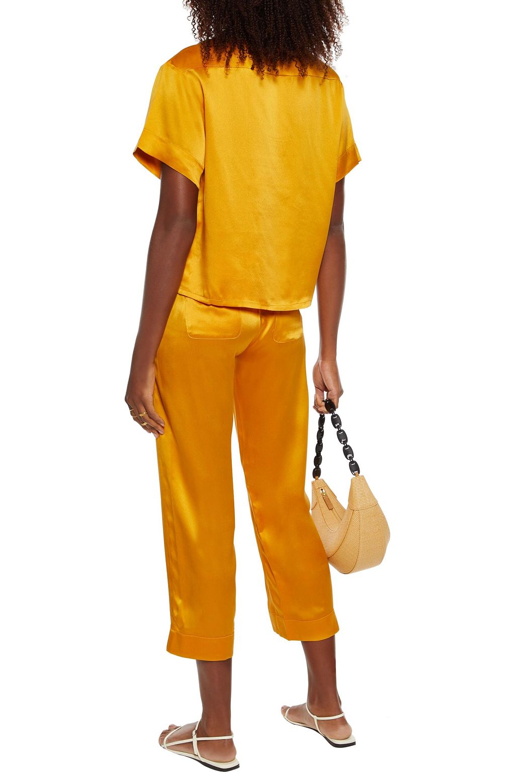 ASCENO Antibes cropped washed-silk straight-leg pants