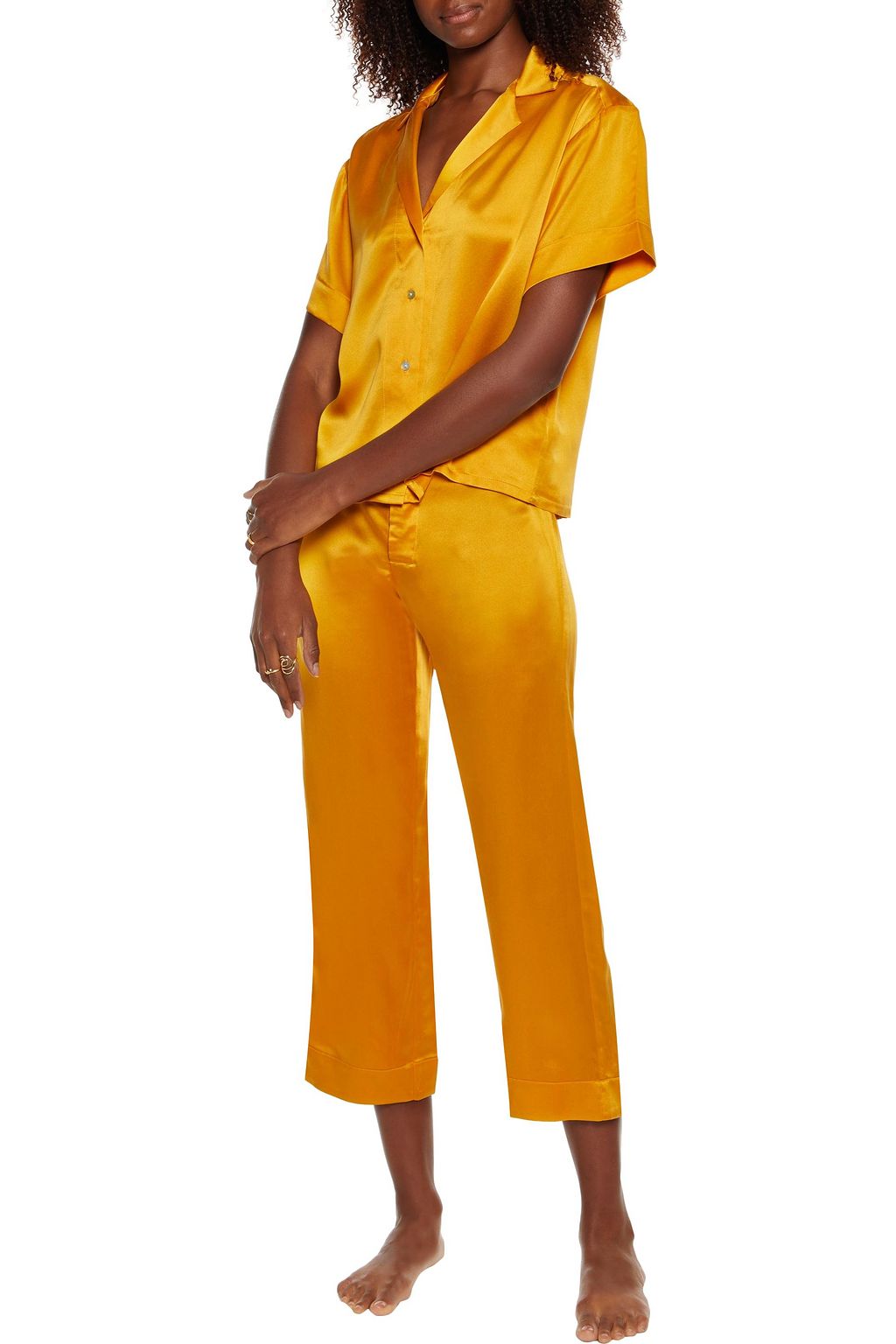 ASCENO Antibes cropped washed-silk straight-leg pants