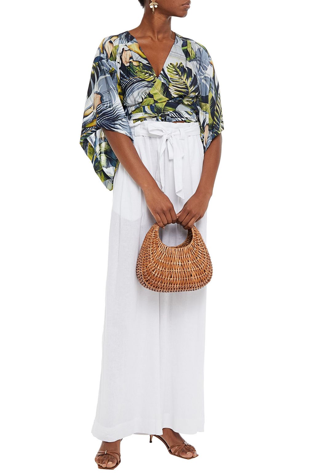 JETS AUSTRALIA BY JESSIKA ALLEN Printed woven wrap top