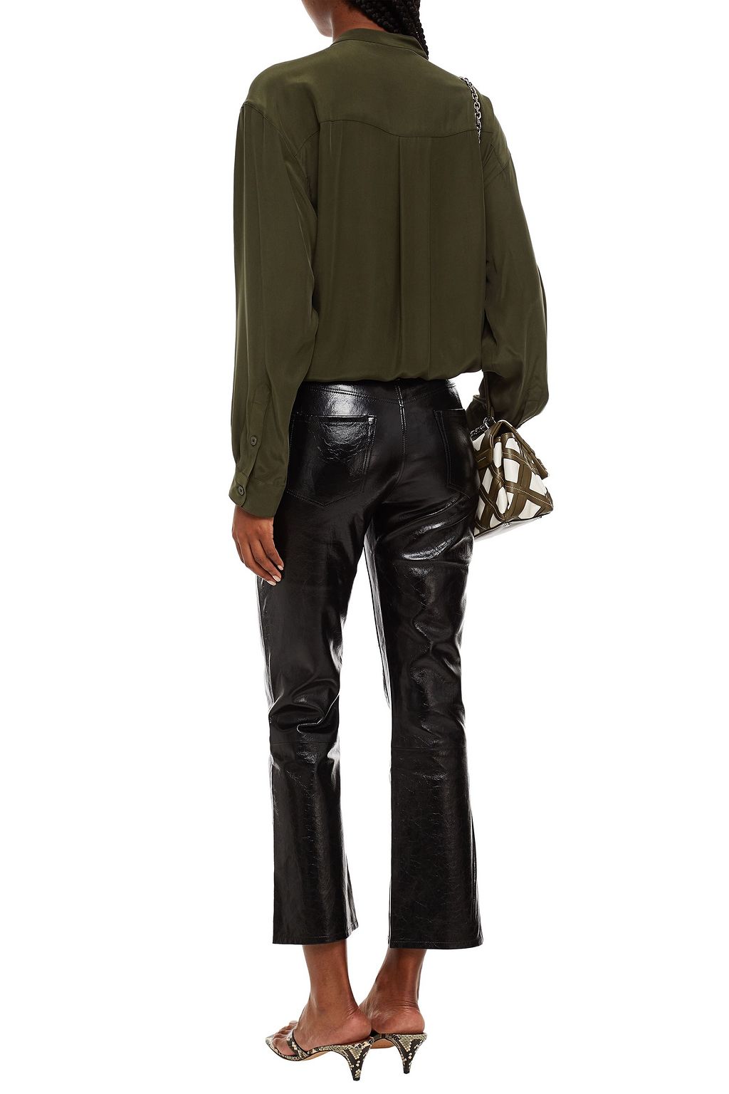 J BRAND Frankie leather kick-flare pants