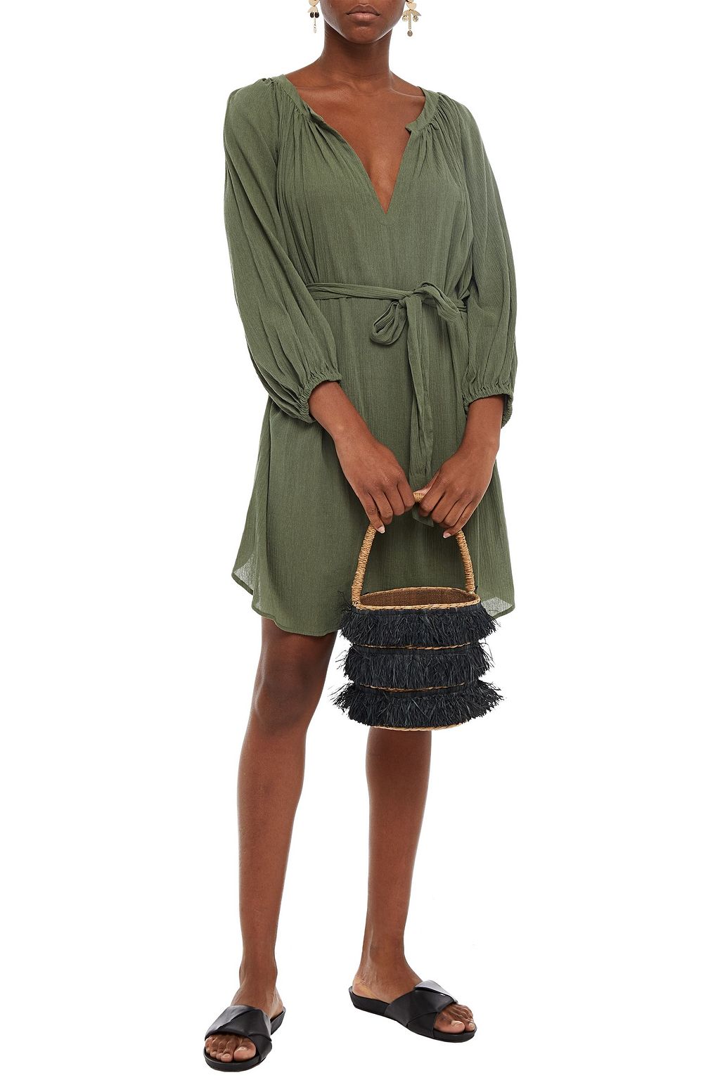 JETS AUSTRALIA BY JESSIKA ALLEN Belted cotton-blend gauze dress