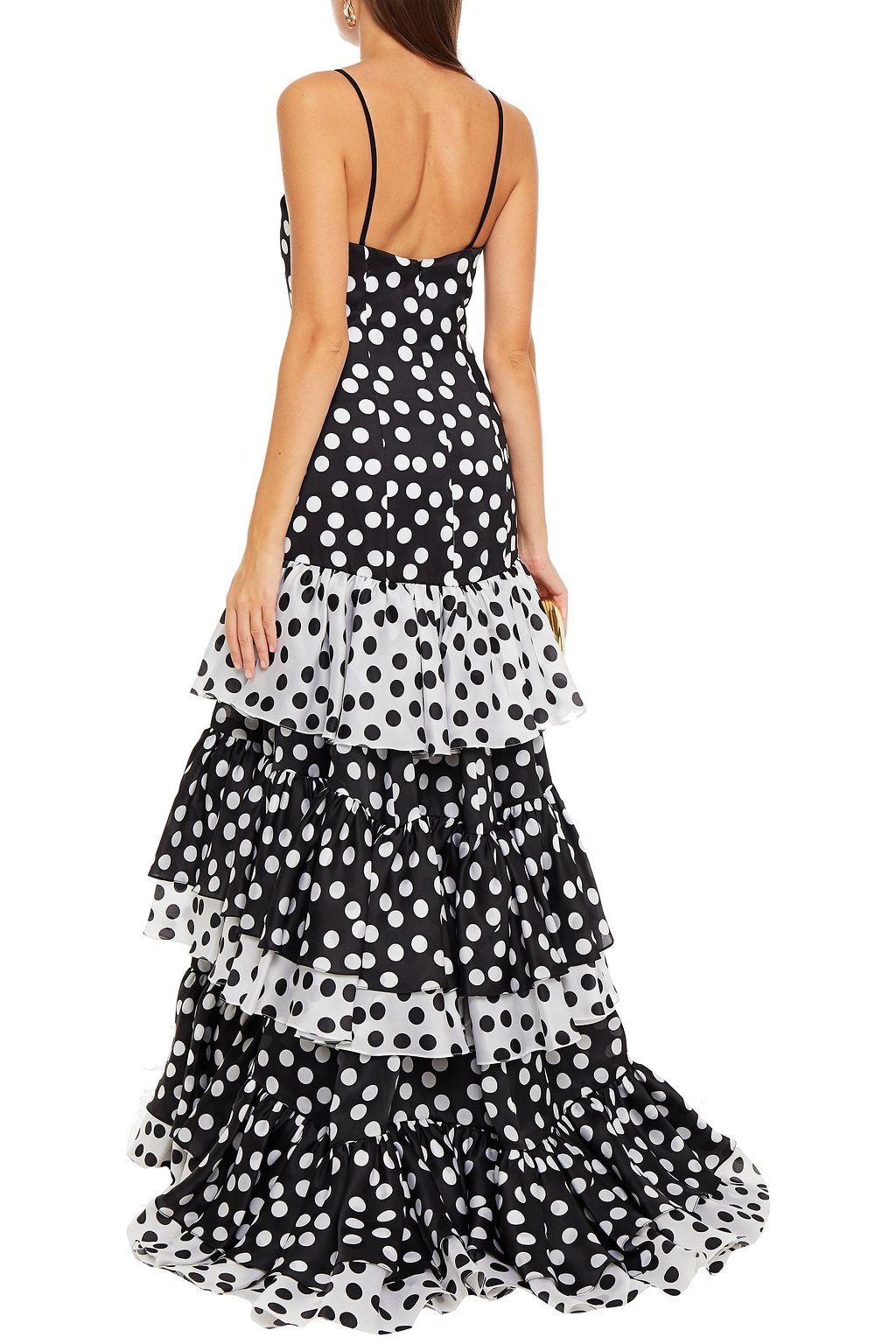 CAROLINA HERRERA Tiered polka-dot silk-organza gown