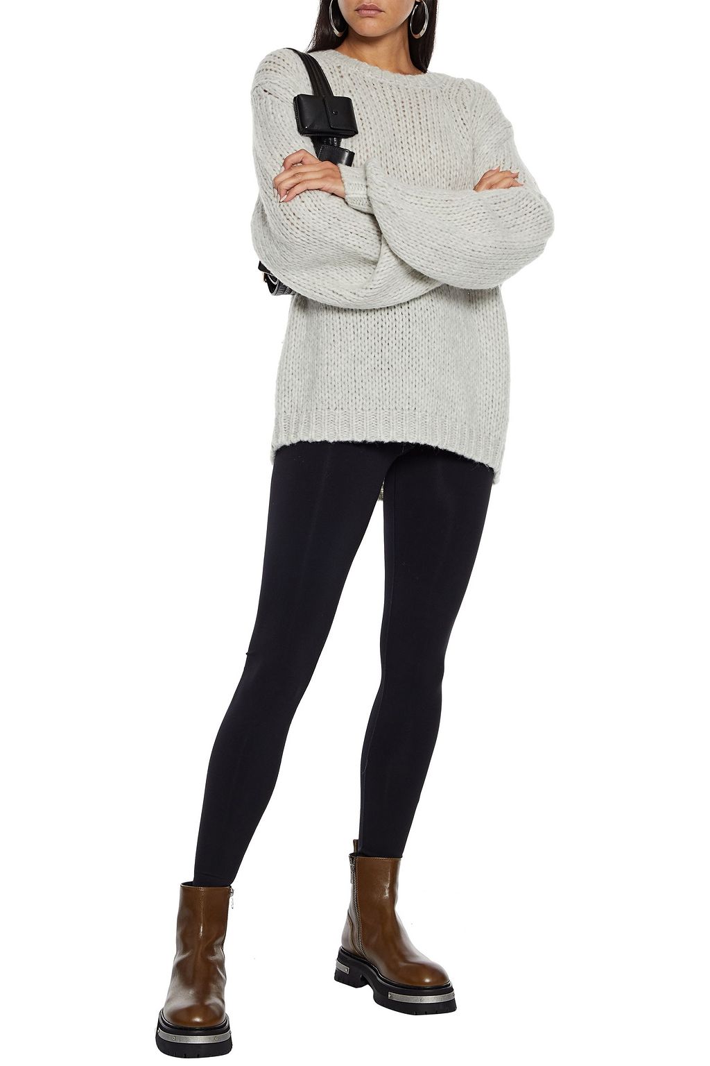 HELMUT LANG Oversized brushed knitted sweater