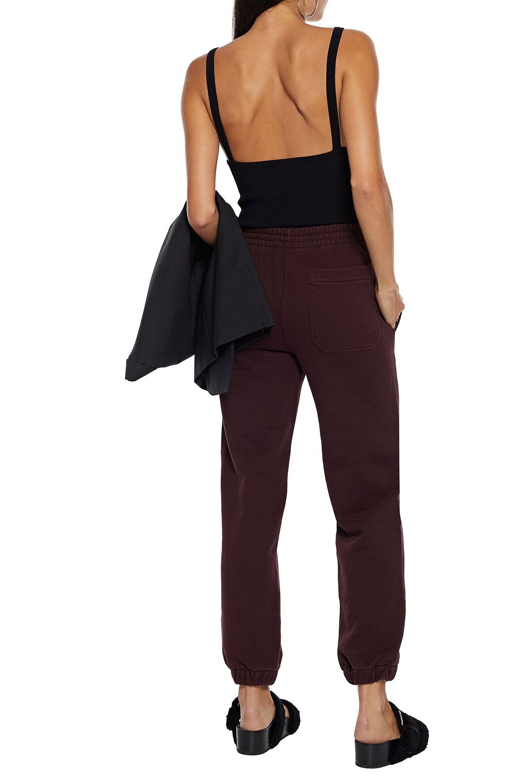 HELMUT LANG Embroidered French cotton-terry track pants