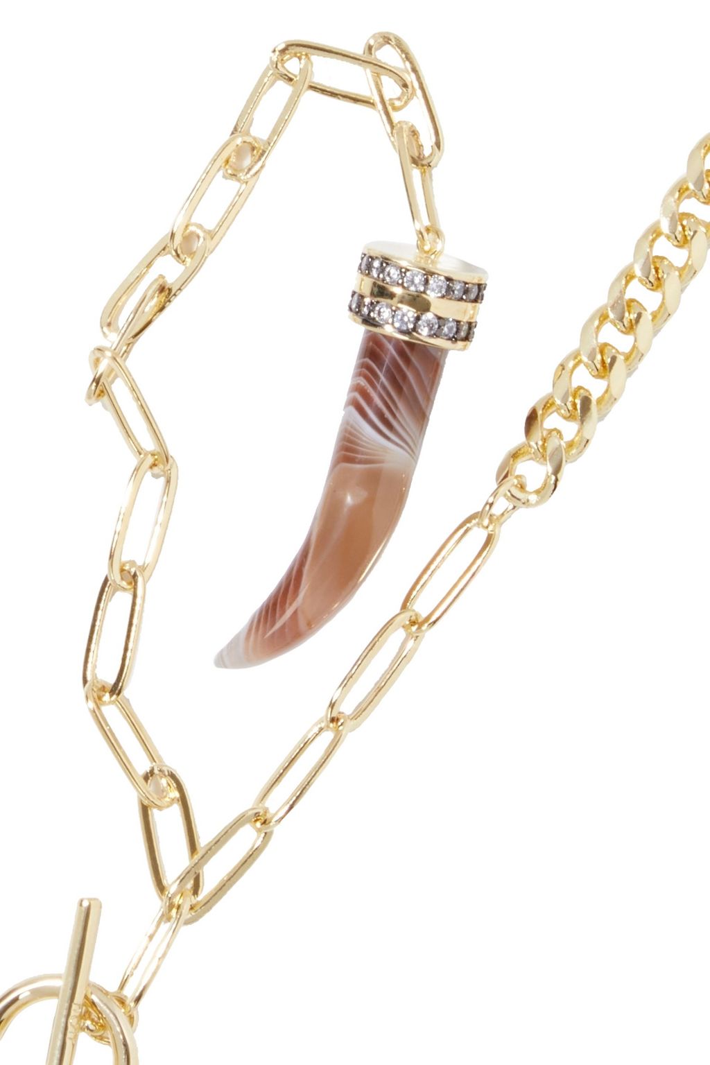 NOIR JEWELRY Gold-tone, stone and crystal necklace