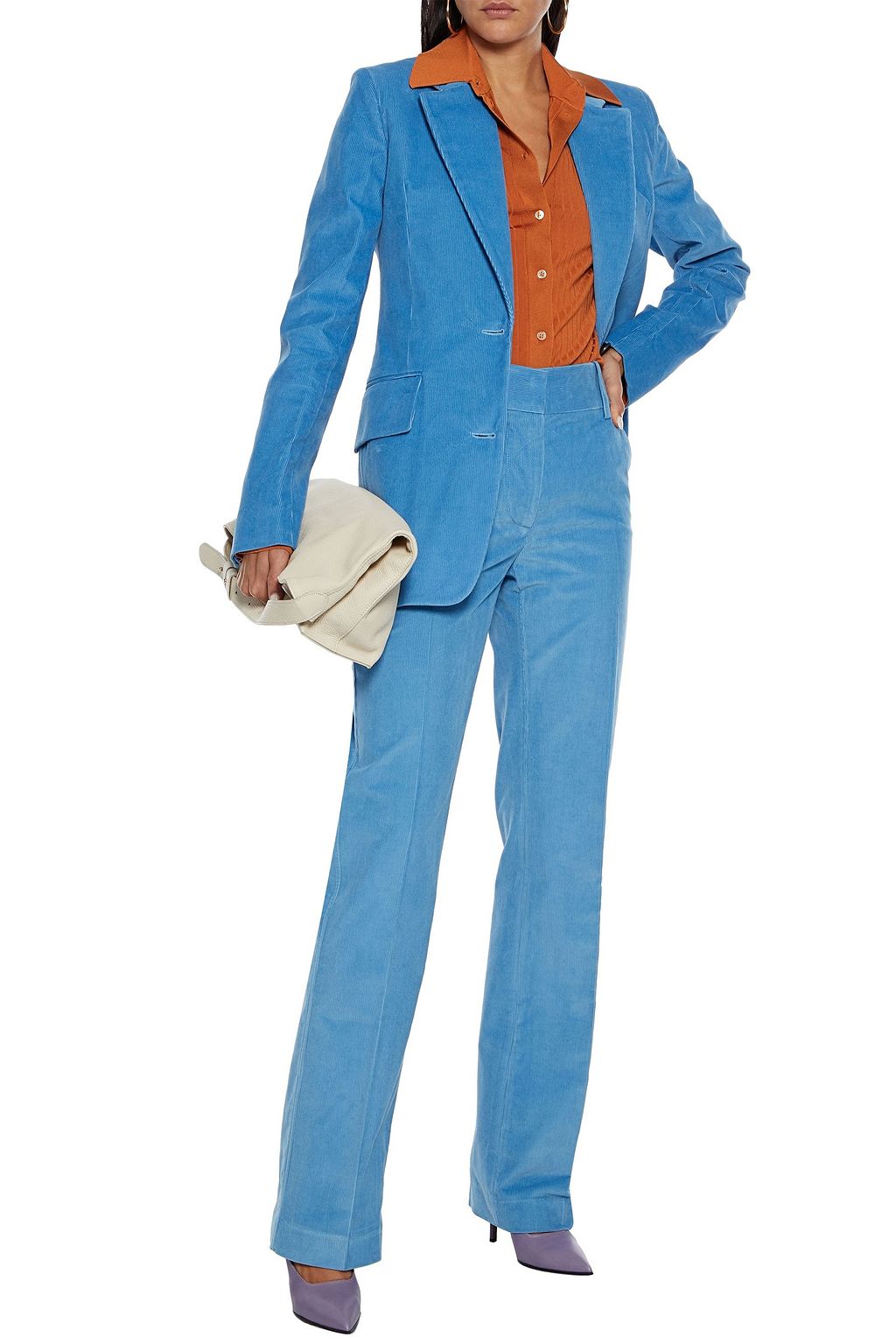 VICTORIA BECKHAM Cotton-corduroy straight-leg pants