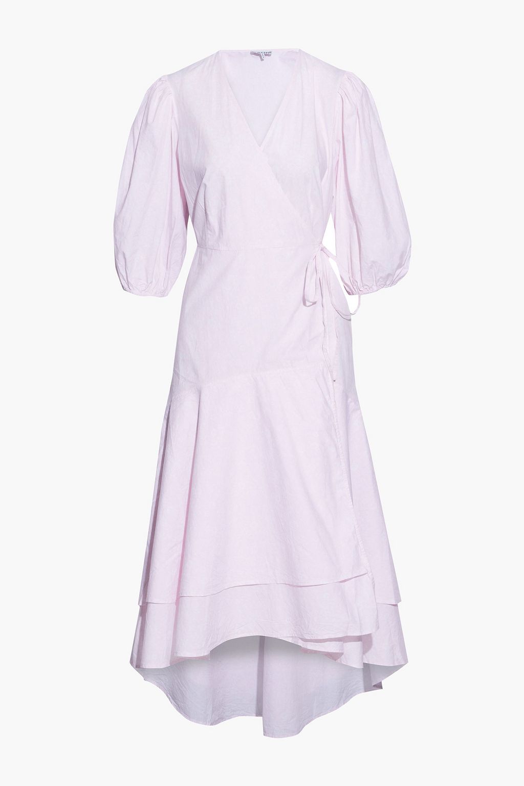 organic cotton-poplin midi wrap dress ...