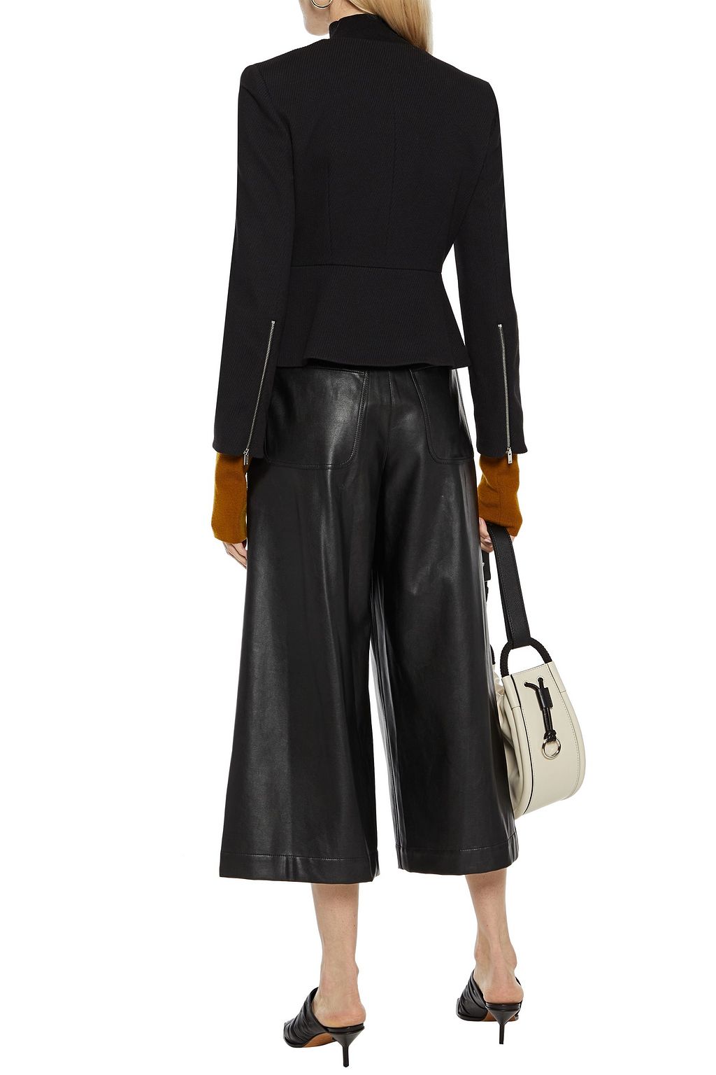 THEORY Ribbed cotton-blend peplum jacket
