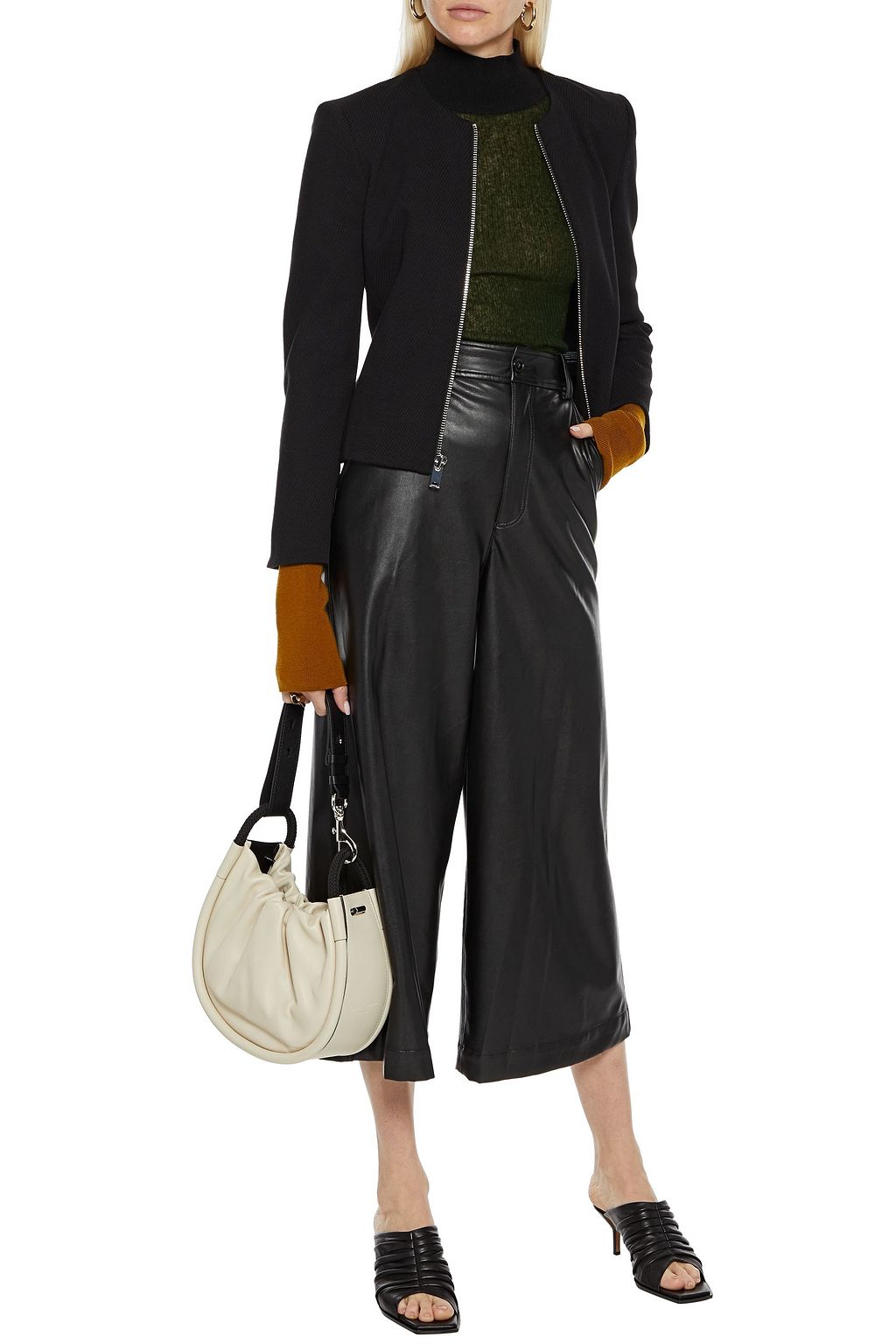THEORY Ribbed cotton-blend peplum jacket