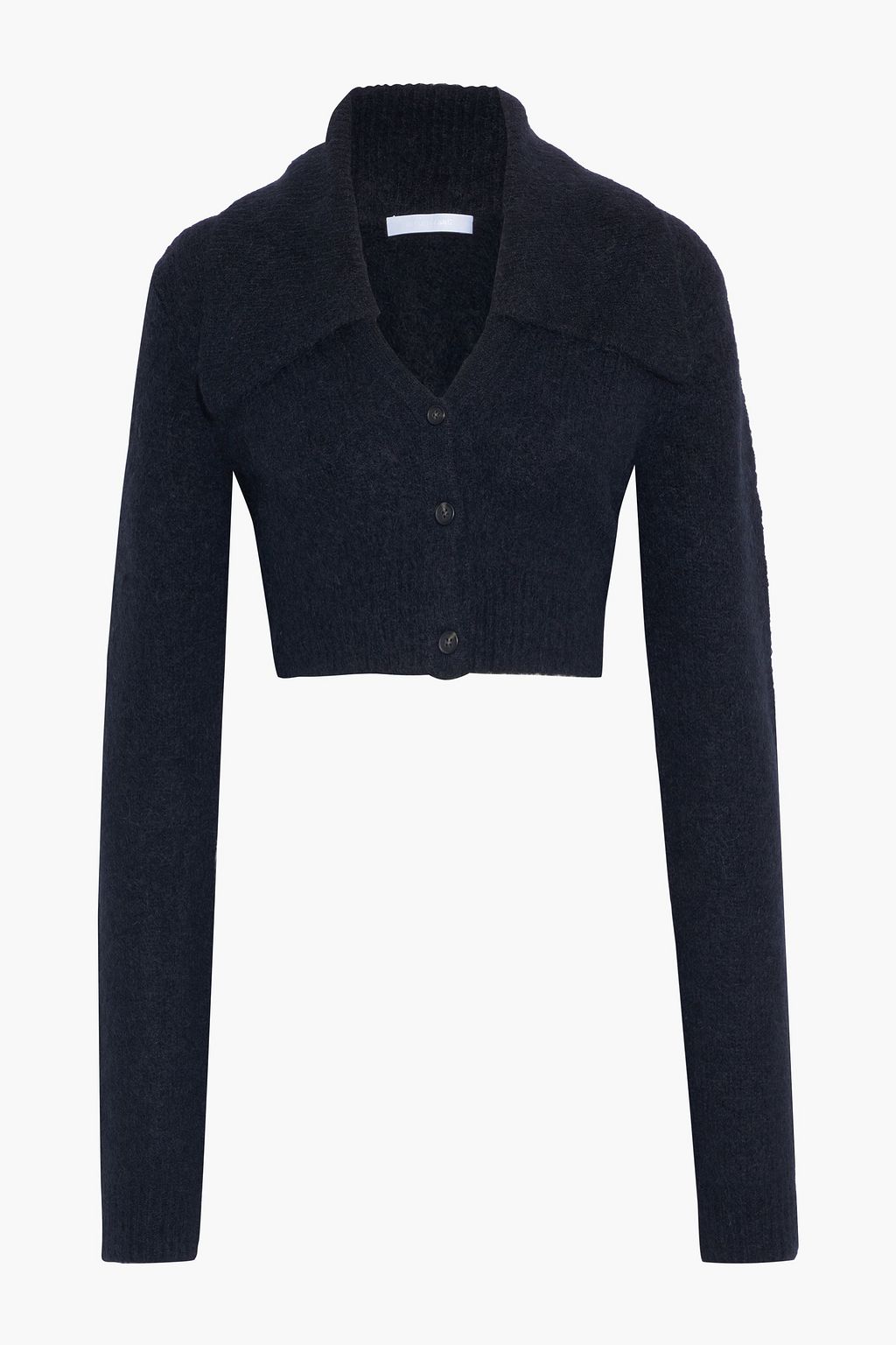 Black Cropped alpaca-blend cardigan 