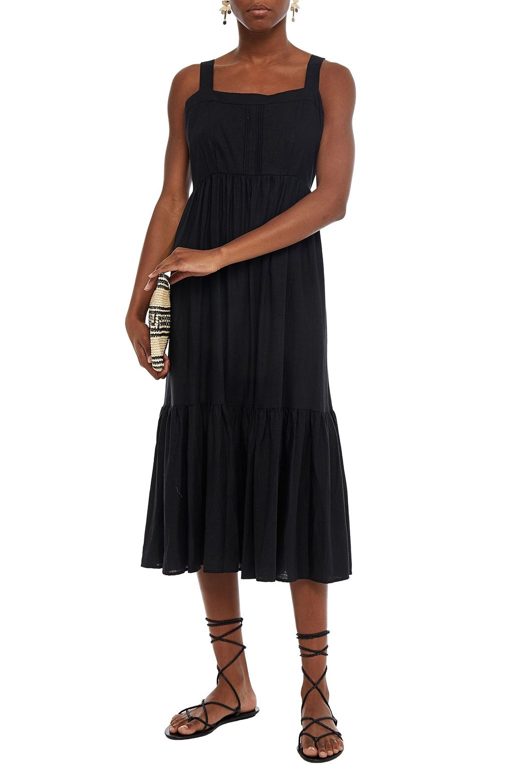 JETS AUSTRALIA BY JESSIKA ALLEN Cutout linen-blend gauze midi dress