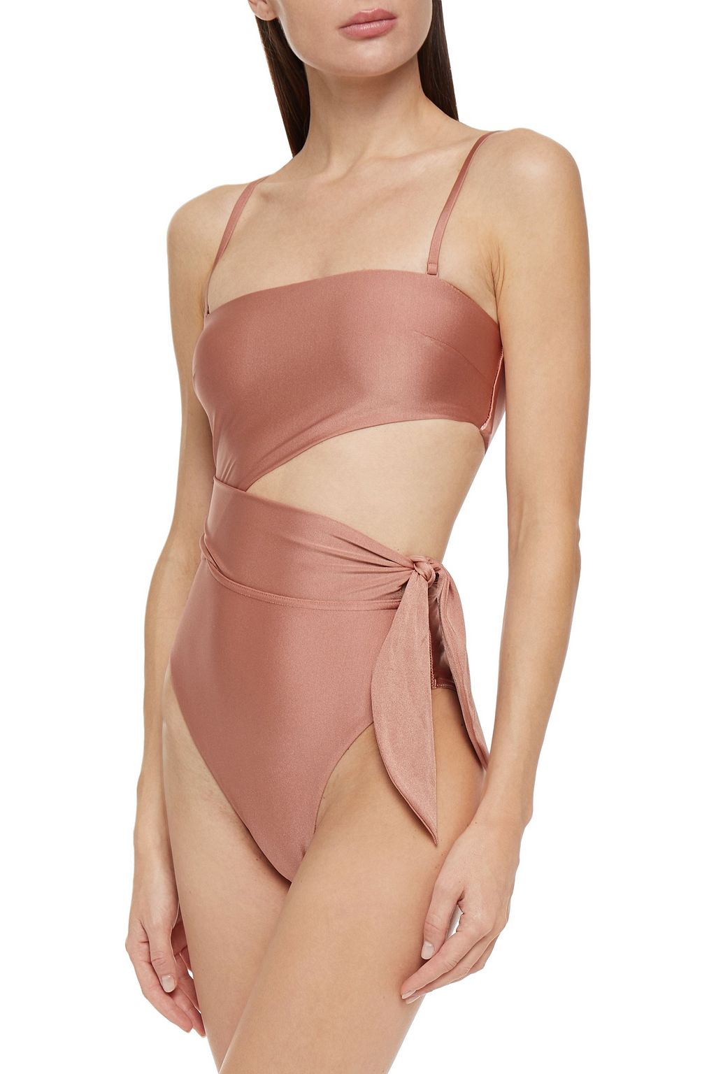 ZIMMERMANN Brighton cutout knotted bandeau swimsuit