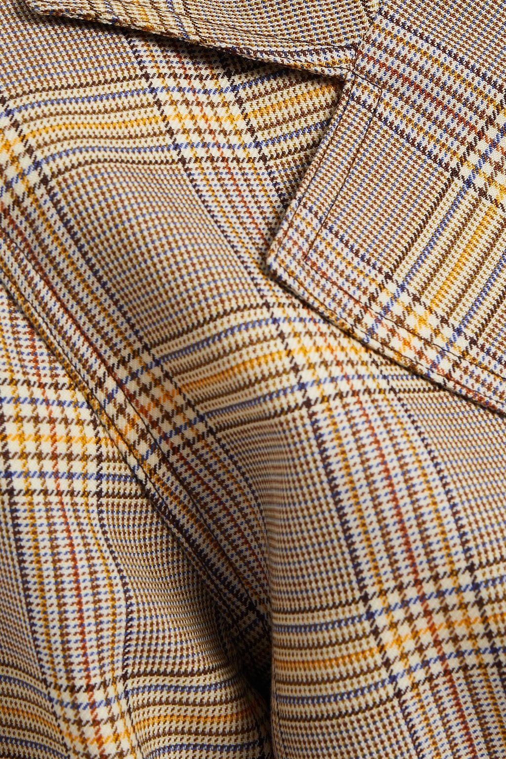 VICTORIA BECKHAM Belted Prince of Wales checked wool trench coat