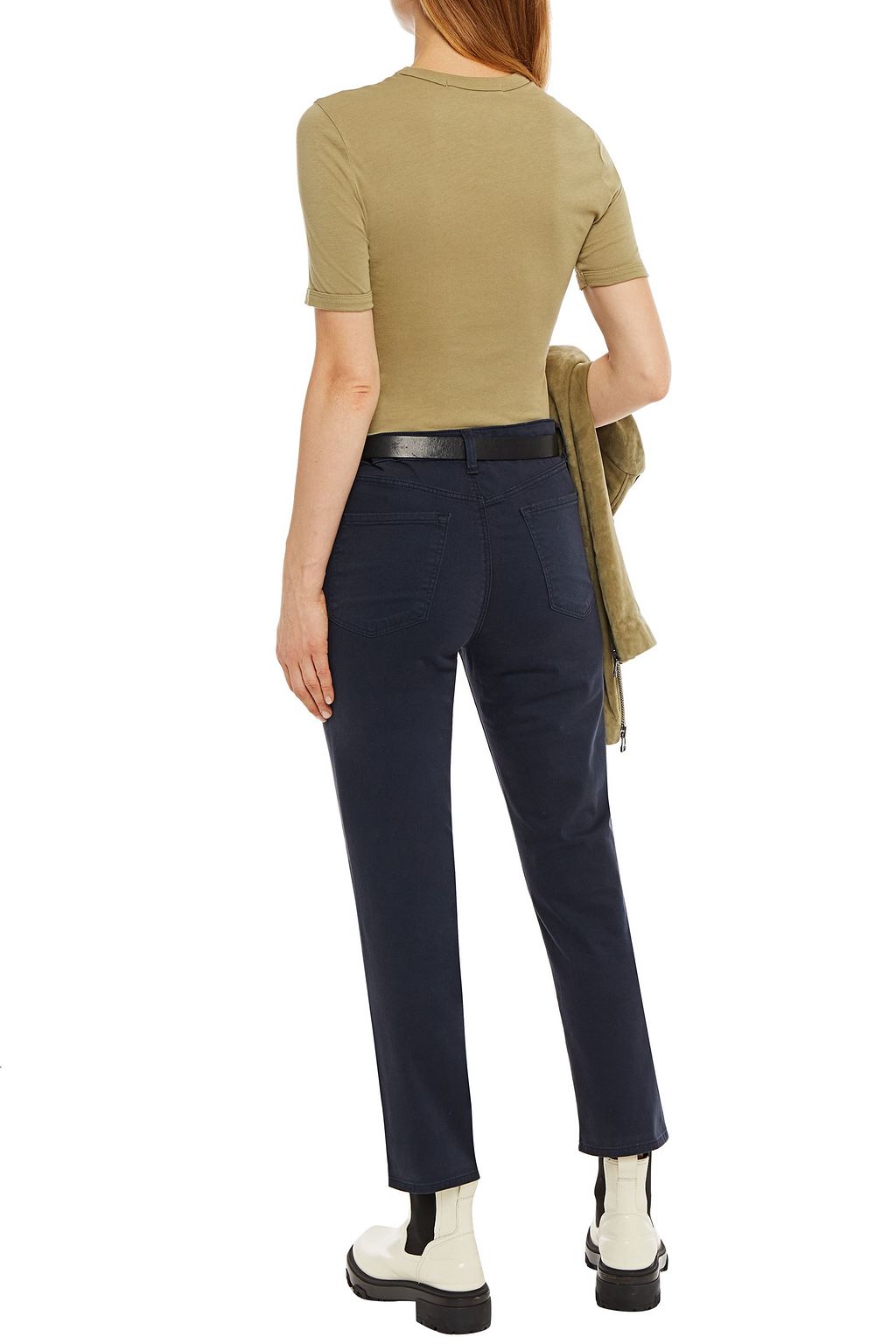 J BRAND Kyrah cropped stretch cotton-blend twill skinny pants