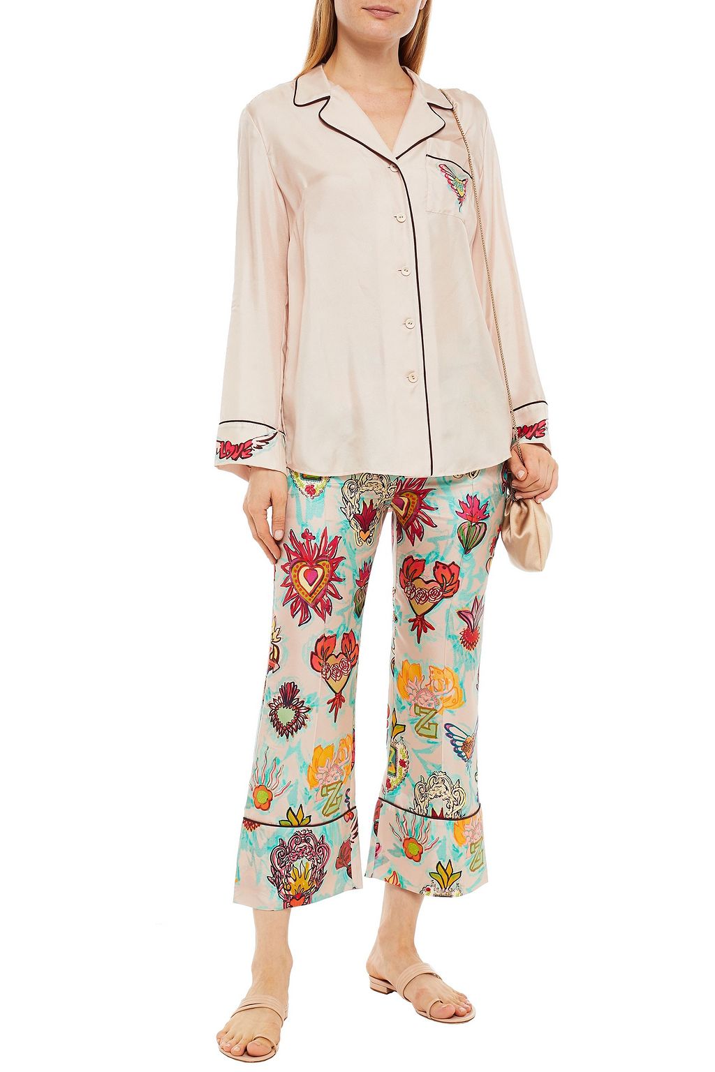 ZIMMERMANN The Lovestruck cropped printed silk-twill wide-leg pants