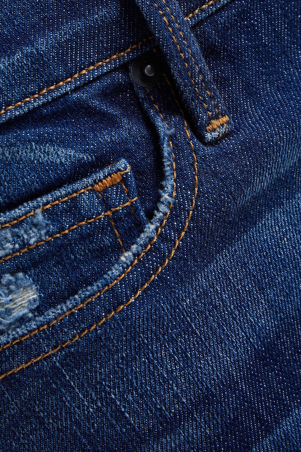 FRAME Slim-fit faded distressed denim jeans