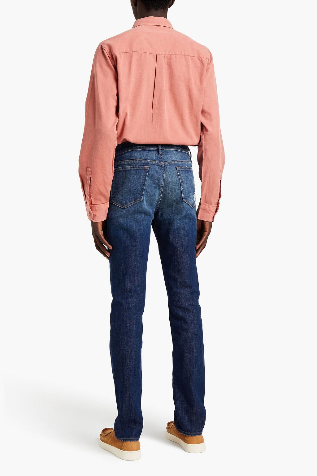 FRAME Slim-fit faded distressed denim jeans