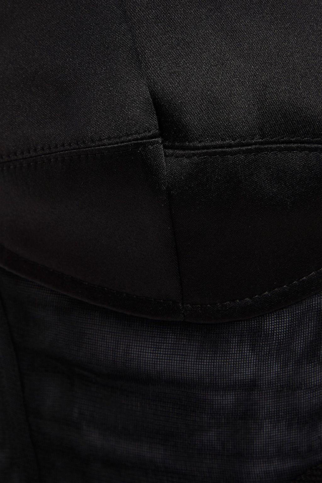 VICTORIA BECKHAM Paneled satin, mesh and piqué top