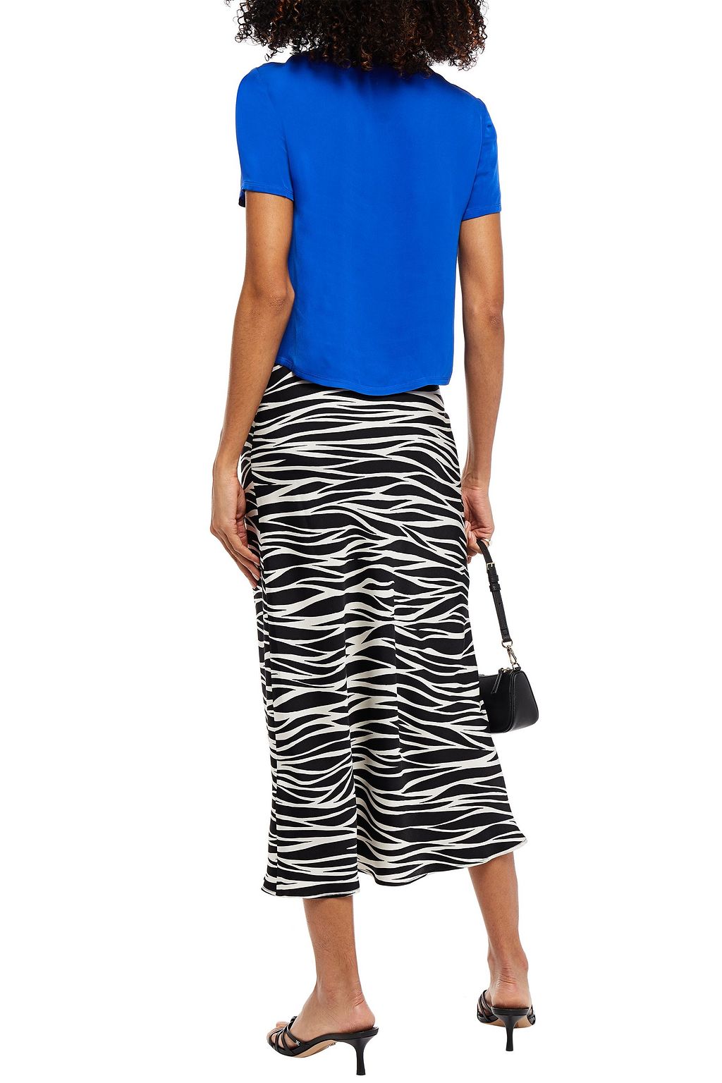 ALICE + OLIVIA Kane cropped satin-twill top