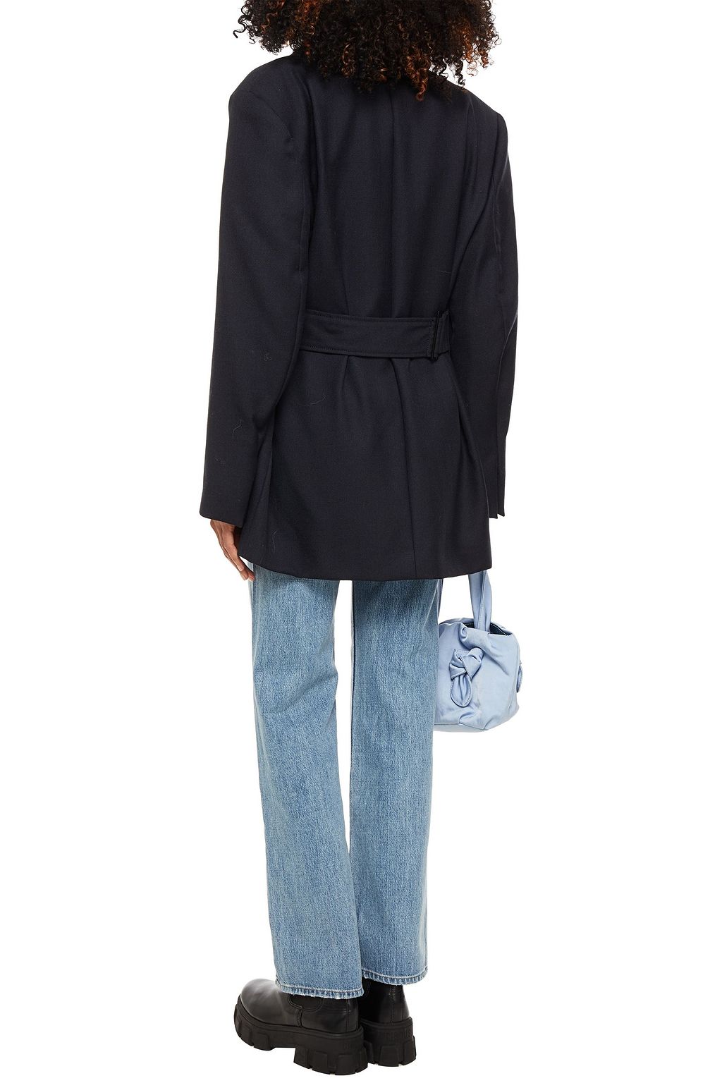 GANNI Double-breasted canvas blazer