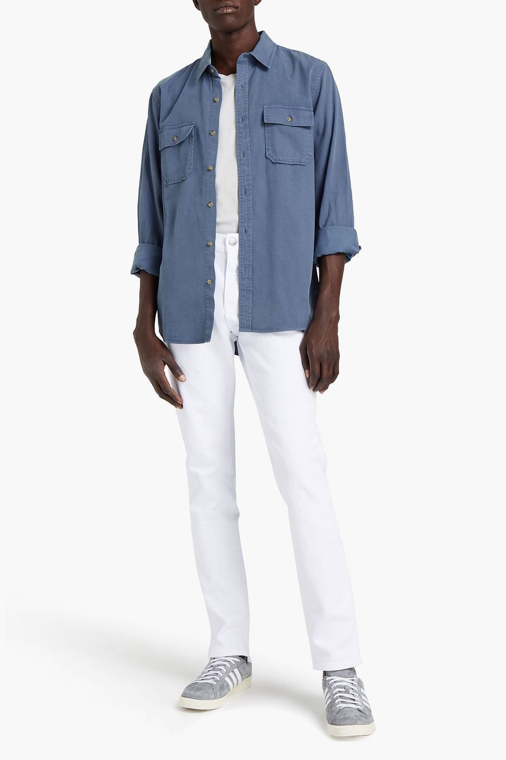 FRAME Lyocell and cotton-blend twill shirt