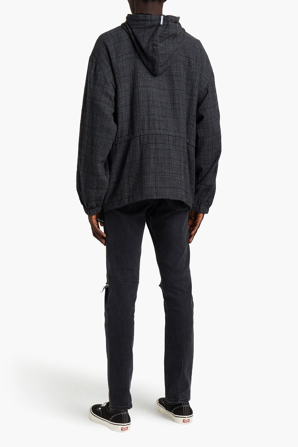 MCQ ALEXANDER MCQUEEN Oversized Prince of Wales checked cotton and wool-blend hooded jacket