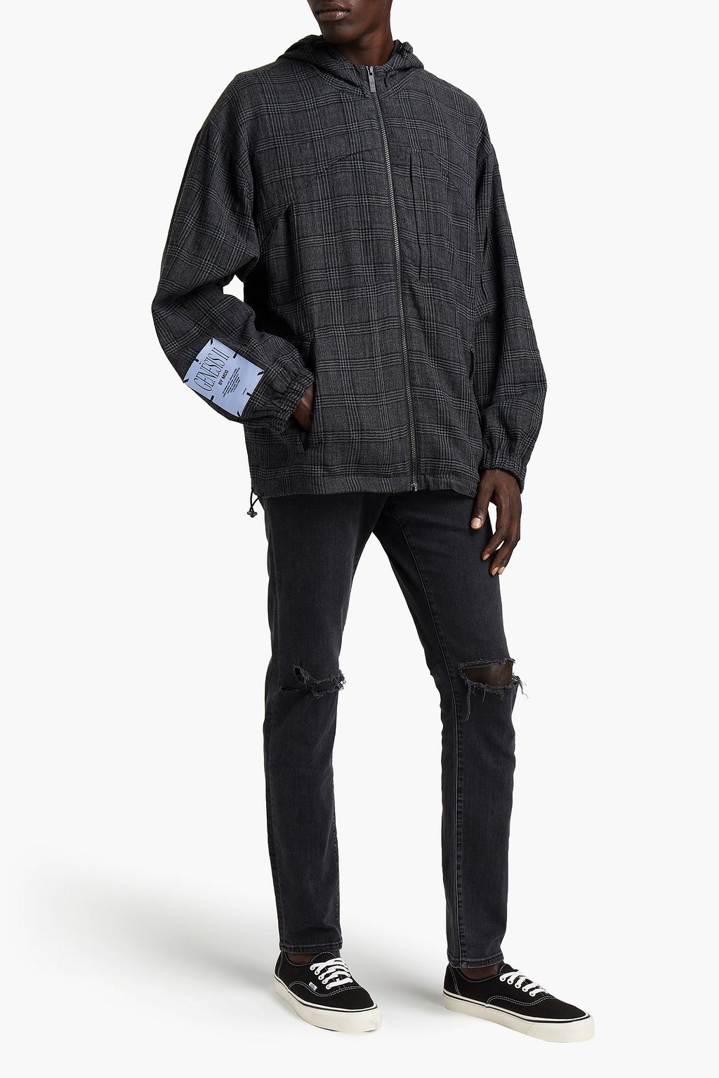 MCQ ALEXANDER MCQUEEN Oversized Prince of Wales checked cotton and wool-blend hooded jacket