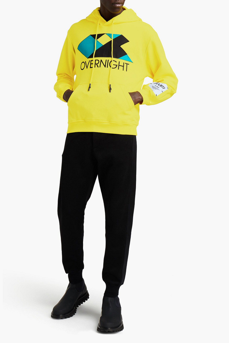 Mcq By Alexander Mcqueen Mcq Alexander Mcqueen Man Embroidered French Cotton-terry Hoodie In Yellow