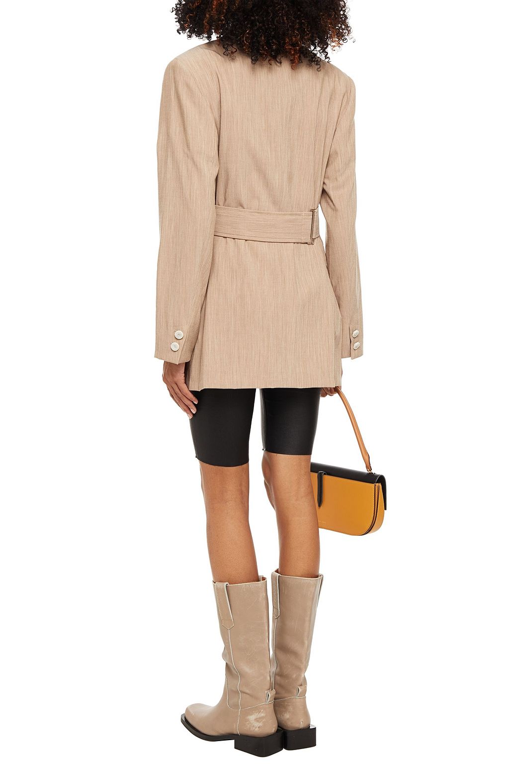 GANNI Double-breasted crepe blazer