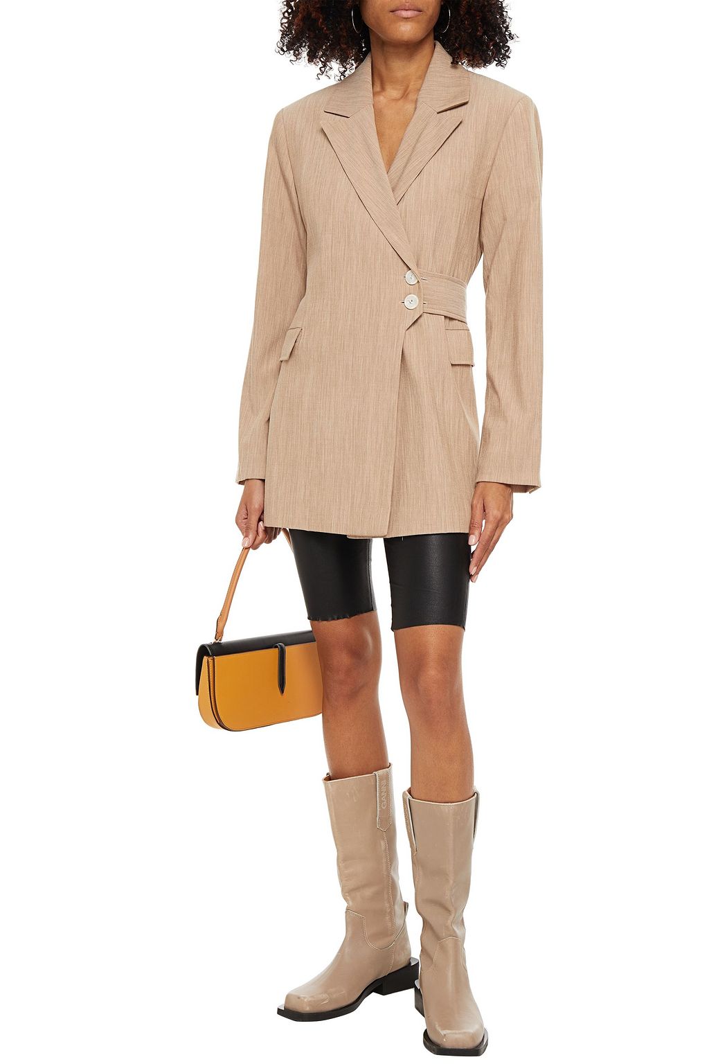 GANNI Double-breasted crepe blazer