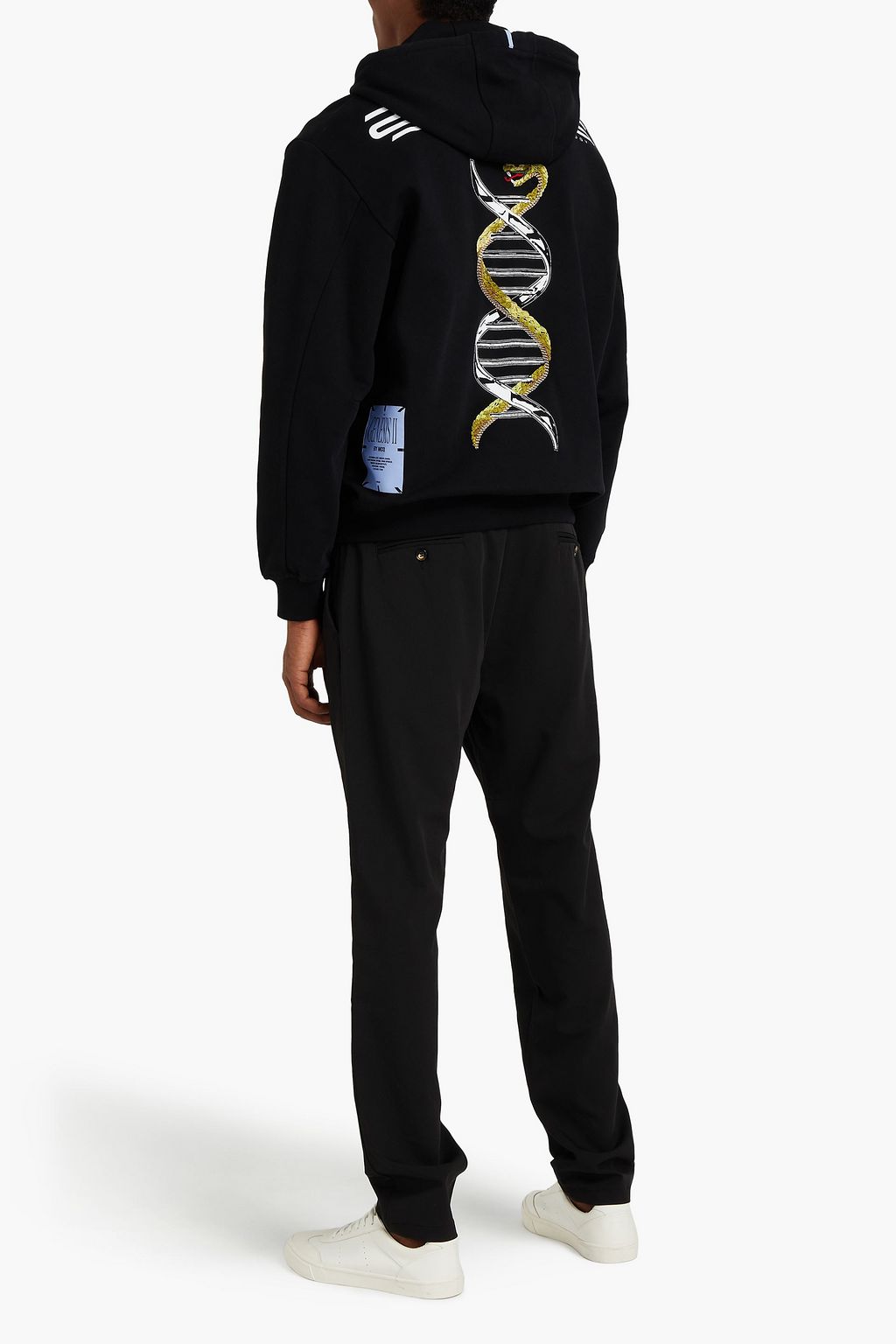 MCQ ALEXANDER MCQUEEN Embroidered printed French cotton-terry hoodie