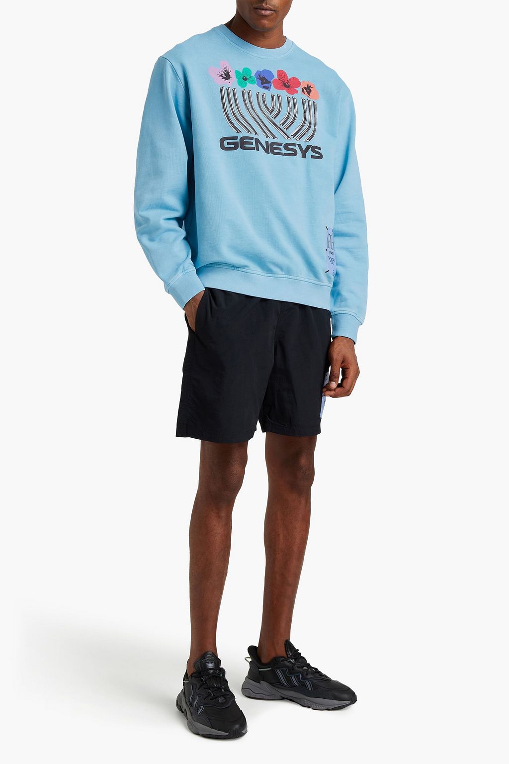 MCQ ALEXANDER MCQUEEN Appliquéd floral-print French cotton-terry sweatshirt