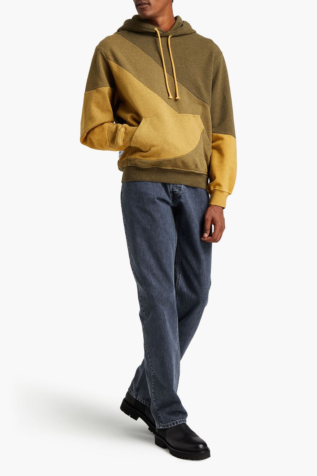 MCQ ALEXANDER MCQUEEN Color-block French cotton-terry hoodie
