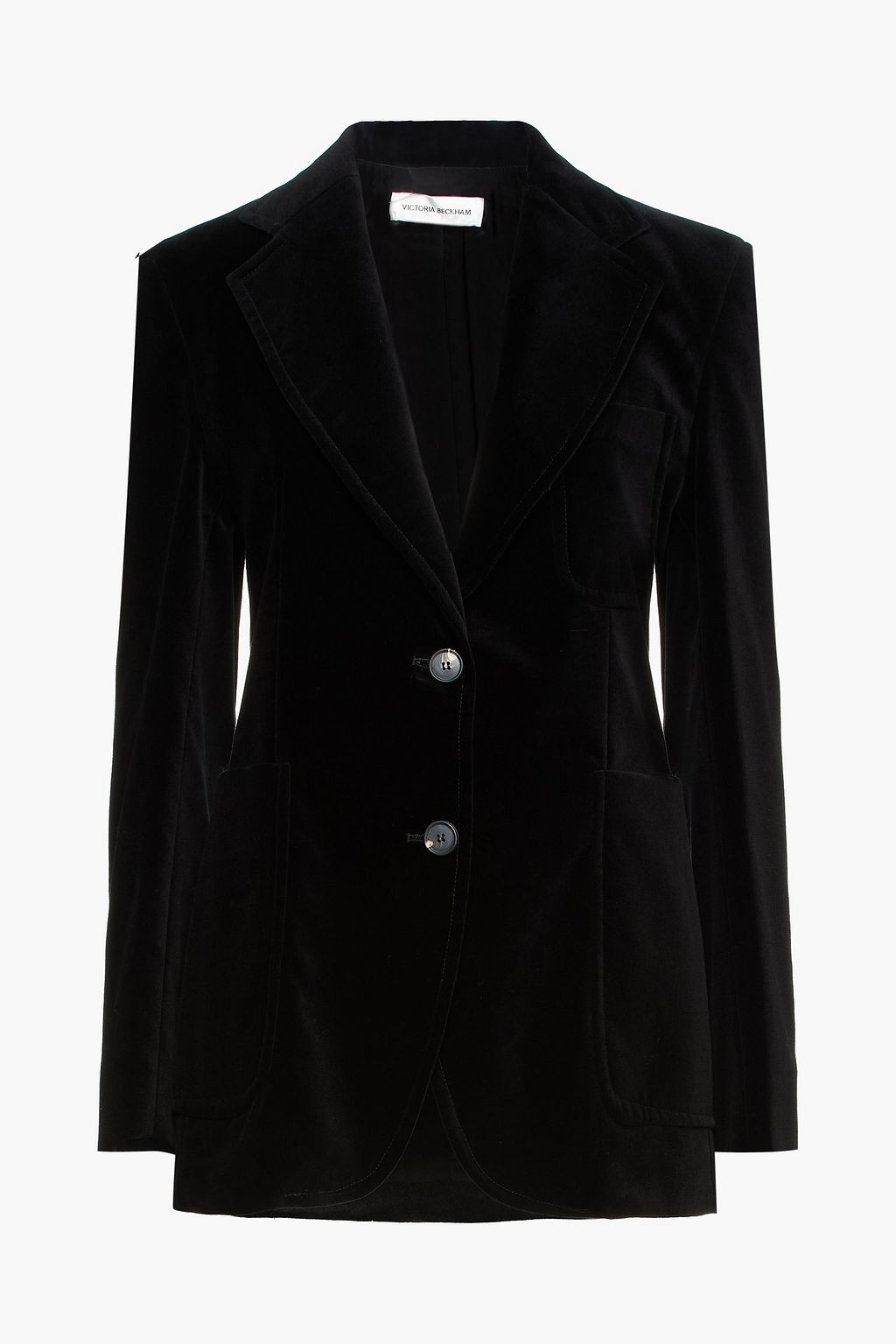 Black Cotton-blend velvet blazer | Sale up to 70% off | THE OUTNET | VICTORIA BECKHAM | THE OUTNET