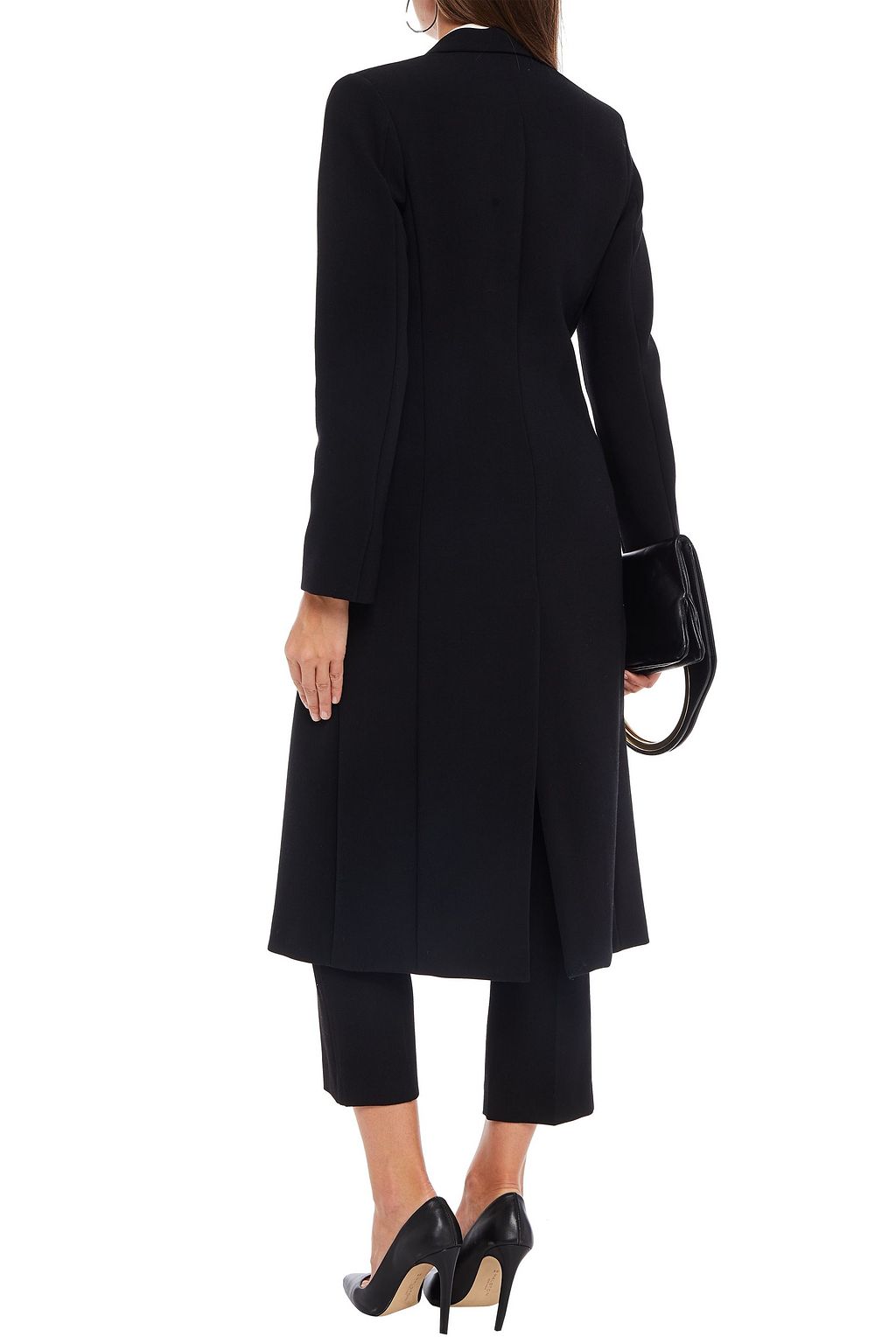 VICTORIA BECKHAM Satin-trimmed crepe coat