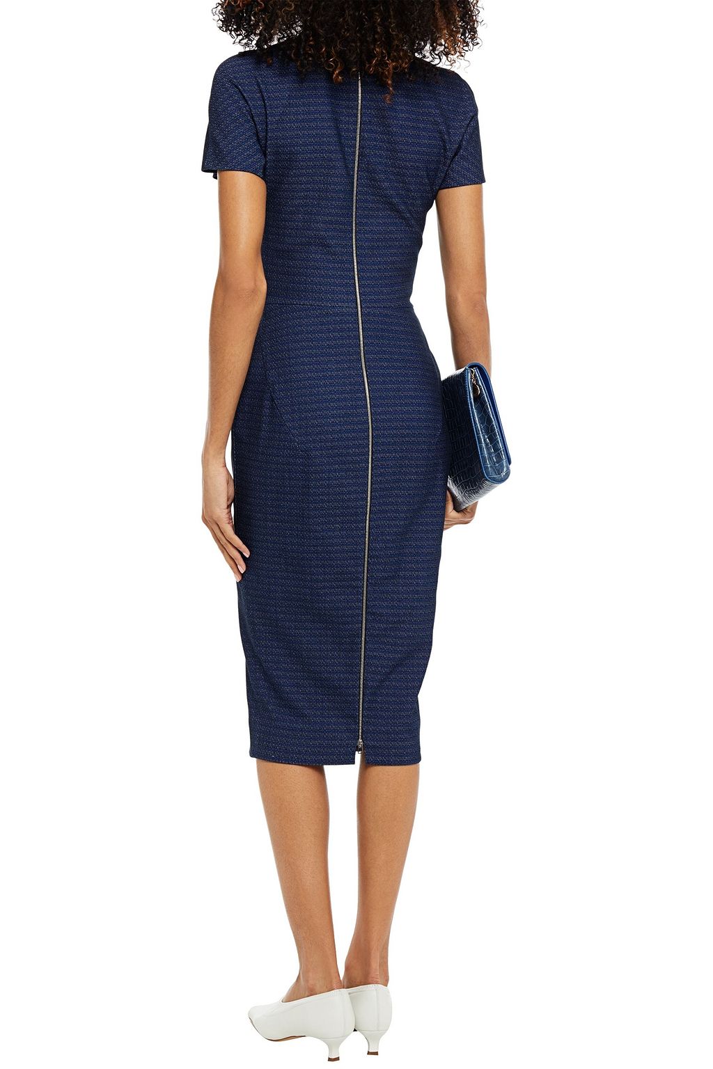 VICTORIA BECKHAM コットン混ジャカード ミディワンピース