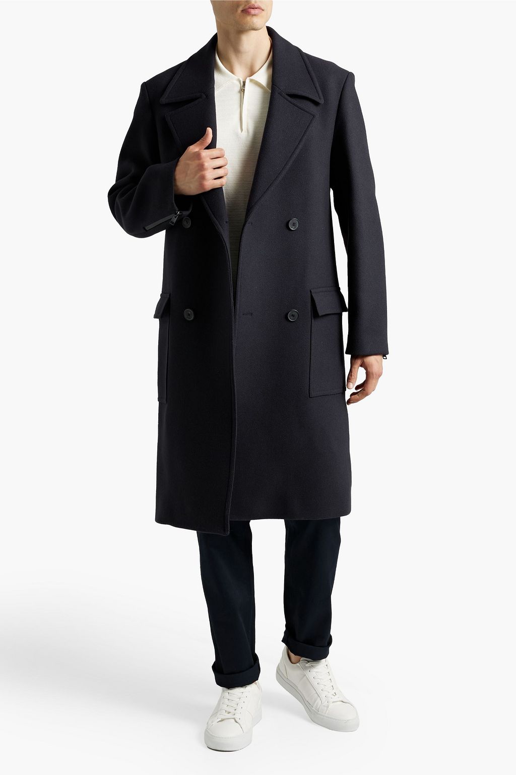 FRAME Doppelreihiger Oversized-Mantel aus Filz aus einer Wollmischung