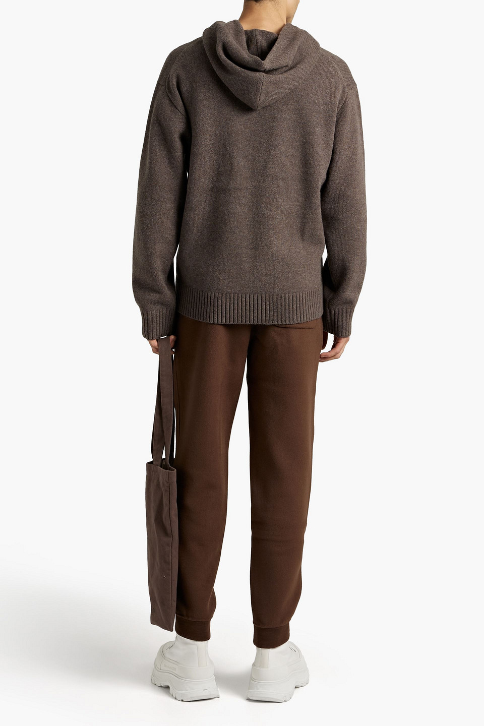Frame Wool-blend Felt Sweatpants In Chocolate